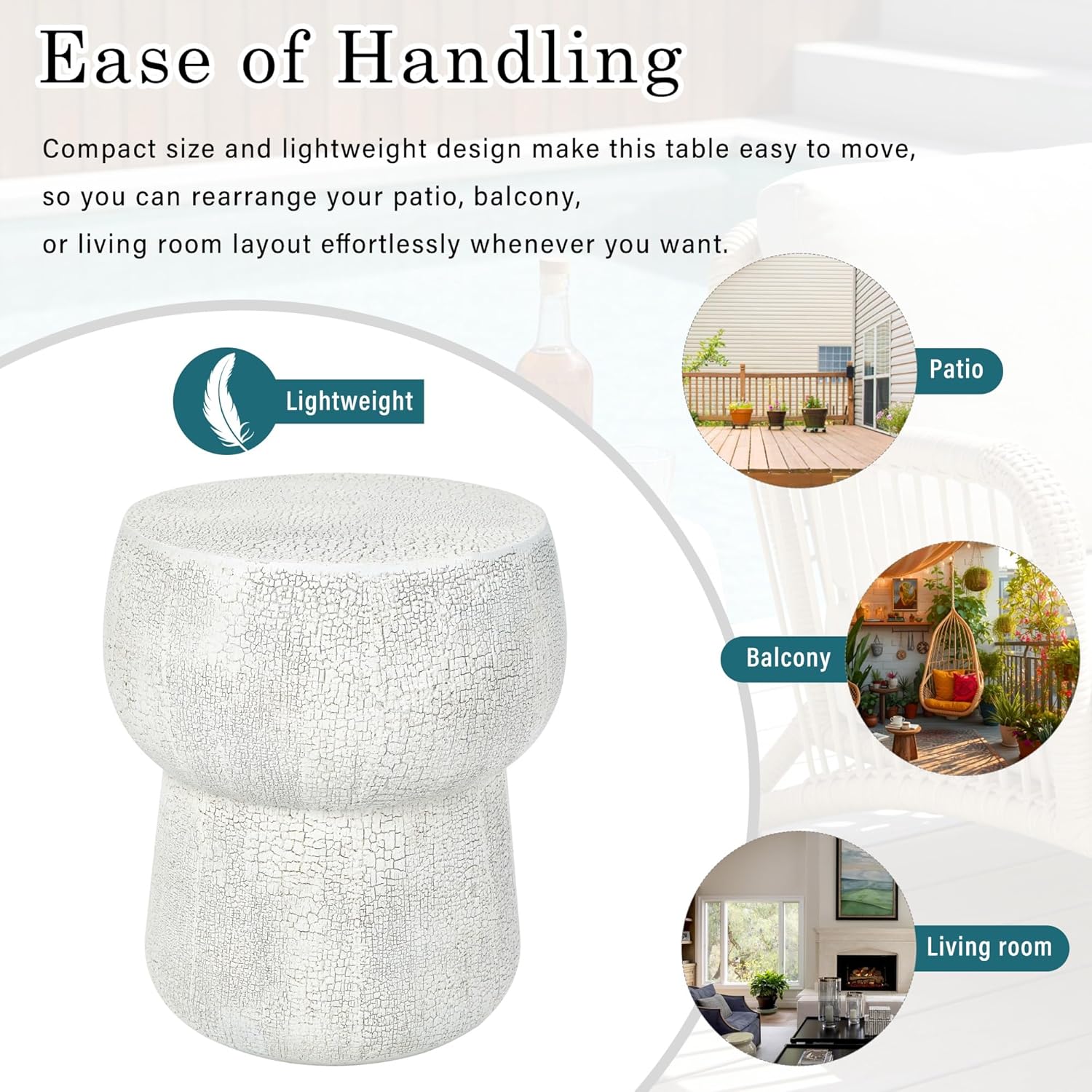 Outdoor Side Table Ideal for patios Balconies and Gardens Complements Outdoor Seating with Functional Surface for Daily Leisure use