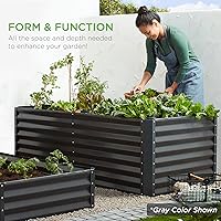 Vista 7 de Best Choice Products Cama de jardín elevada de metal para exteriores de 6 x 3 x 2 pies, maceta de raíces profundas para verduras, flores, hierbas
