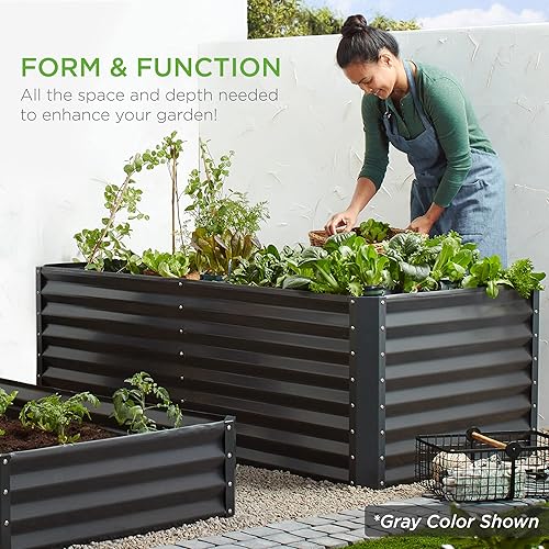 Miniatura 7 de Best Choice Products Cama de jardín elevada de metal para exteriores de 6 x 3 x 2 pies, maceta de raíces profundas para verduras, flores, hierbas