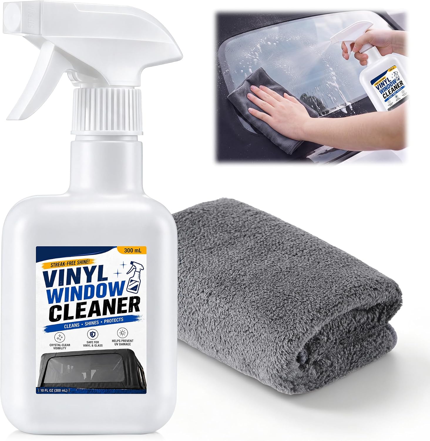 Saillong Soft Top Window Cleaner, Compatible with Jeep Wrangler, 10 Fl oz