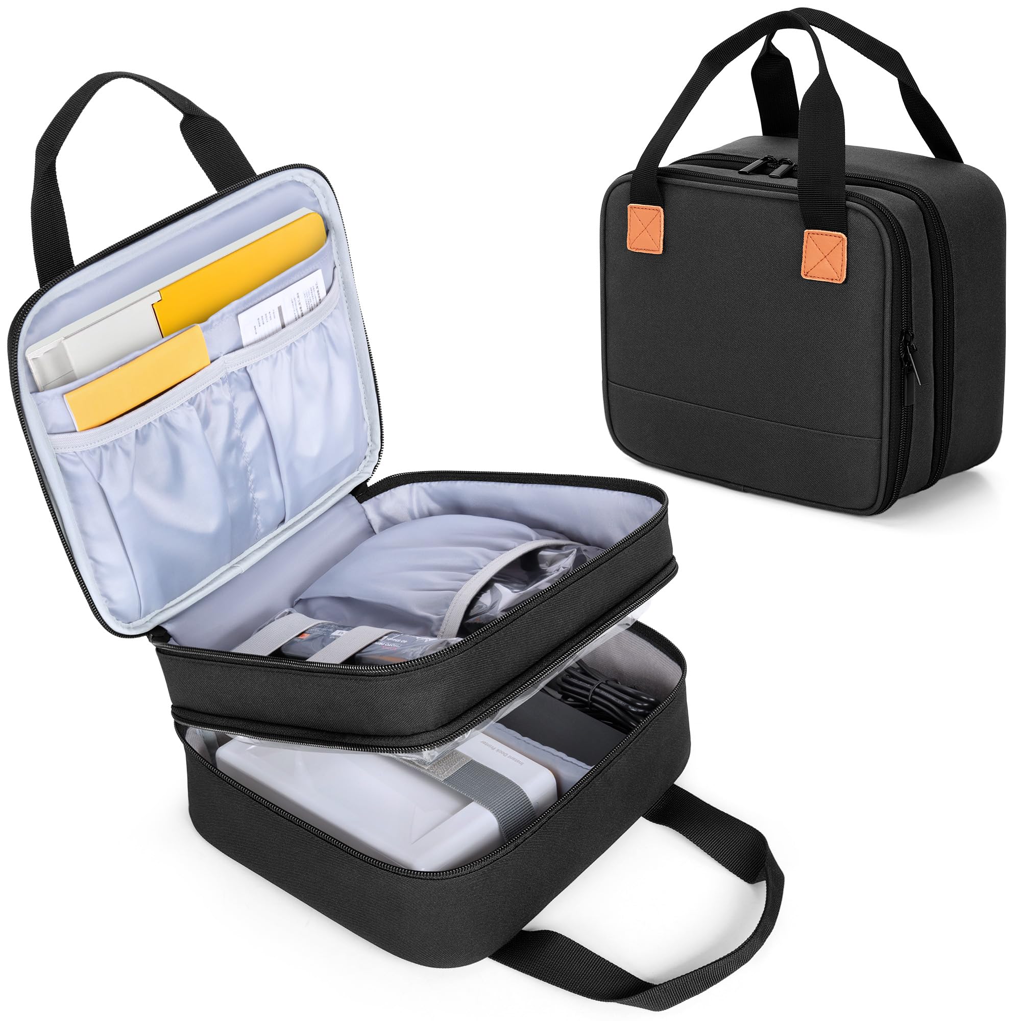 Luxja Fotodrucker-Tasche, Aufbewahrung für Sofortbilddrucker und Zubehör, kompatibel mit Kodak Dock Plus, Schwarz