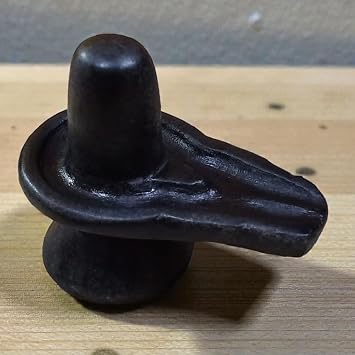Black Marble Shivling 4 Inch 350g Handcrafted Lord Shiva Lingam with Yoni Base for Home Temple Pooja Room Meditation Decor | Sacred Marble Shivling Spiritual Showpiece