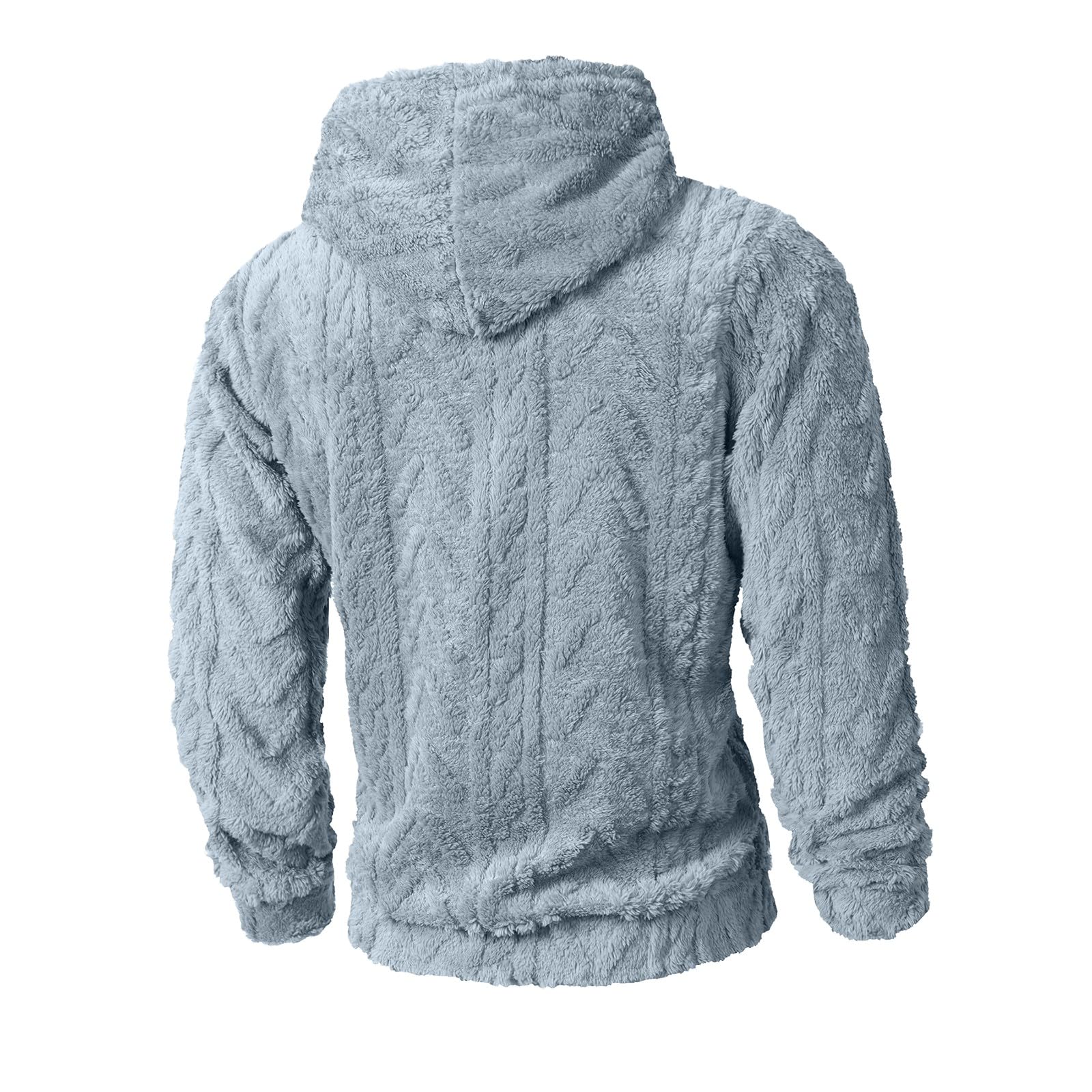 Sudadera Sin Mangas Hombre Chaqueta De Forro para Hombre, Manga Larga, Cremallera, con Capucha, Estilo Casual Y Cálido Invierno. Top Yoga (Light Blue, S) Ropa Marca Gimnasio Camisas