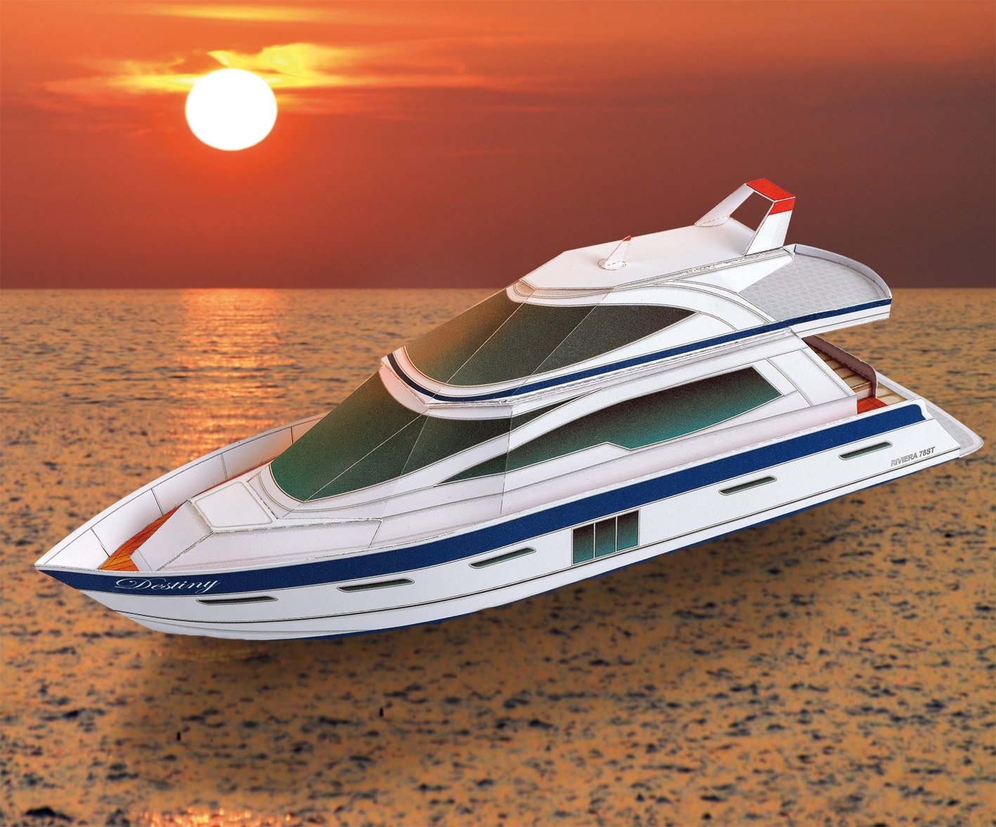 Aue-Verlag 25 x 6 x 7 cm Yacht Riviera Model Set