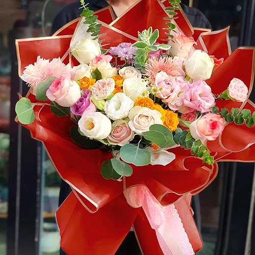 Miniatura 4 de JOYIT 20 hojas de papel de regalo de flores, papel de regalo de ramo de flores para embalaje de manualidades, papel de flores impermeable para