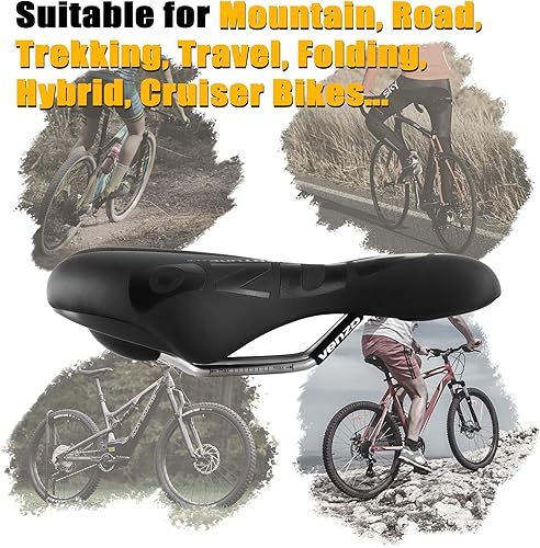 Miniatura 6 de Venzo Cómodo asiento de sillín de bicicleta para MTB, carretera, ejercicio, trekking, plegable, híbrida y crucero - Asiento de sillín XC