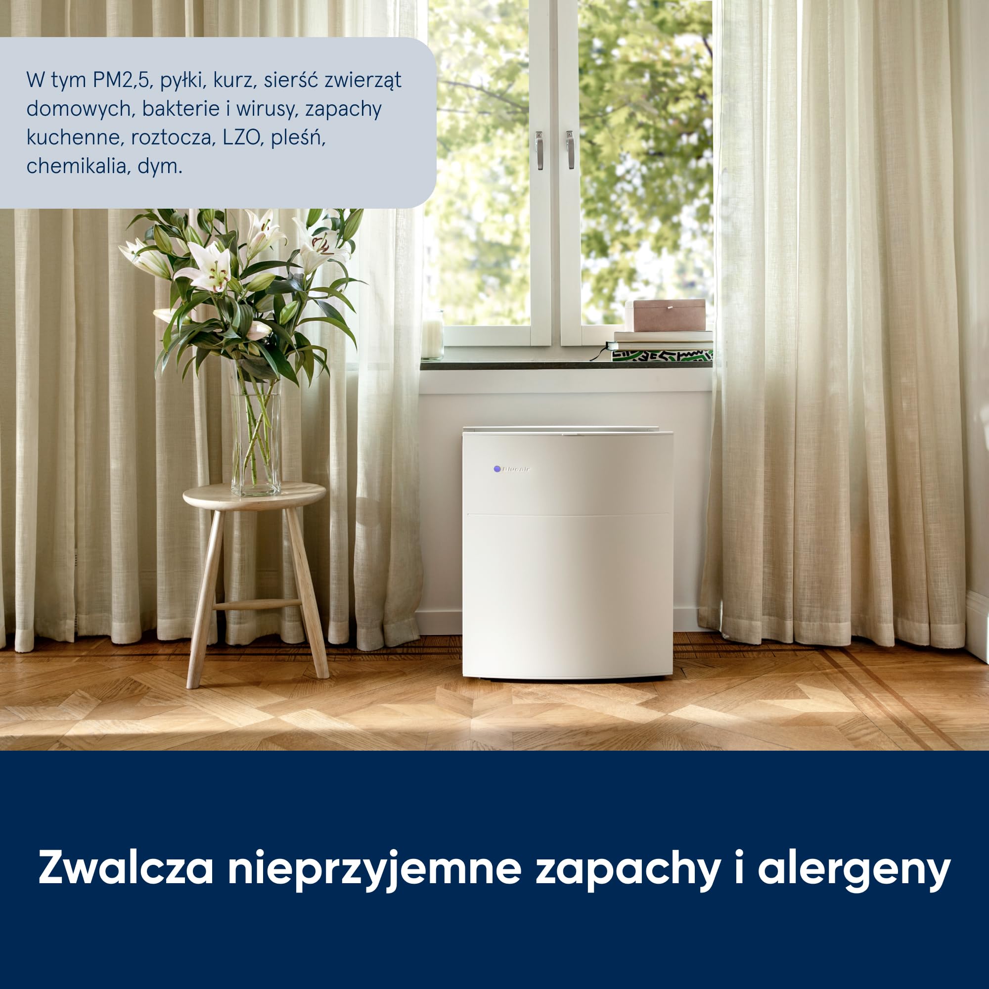 BLUEAIR Classic 280i HEPA Oczyszczacz Powietrza z Filtrem SmokeBlock, Cichy Oczyszczacz Powietrza do Pomieszczeń do 52m², Skuteczny Oczyszczacz Powietrza z Bakterii, Alergenów, Dymu, Biały