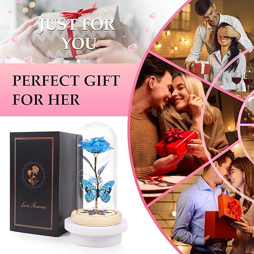 Miniatura 7 de Regalos para mujeres, regalos para mamá, regalos para el día de la madre, regalos de rosas de cristal de galaxia, rosa en cúpula de cristal, regalos