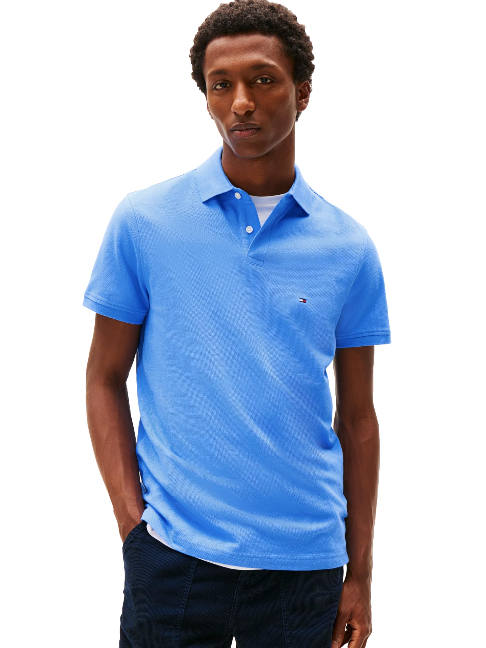 Tommy Hilfiger Short Sleeve Polo Shirts In Regular Fit with Stretch and Organic Pique Cotton Polo de Manga Corta de Ajuste Regular con algodón piqué elástico y orgánico Hombre