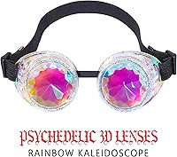 Vista 54 de Gafas de caleidoscopio retro con pinchos, gafas de cristal arcoíris steampunk estilo soldadura, gafas de cosplay punk
