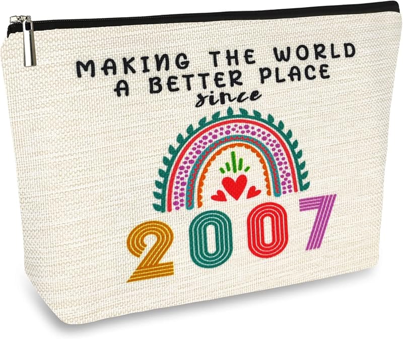 Necessaire de maquiagem ancpeany 2007 Rainbow com zíper, 25,4 x 4,32 x 17,78 cm