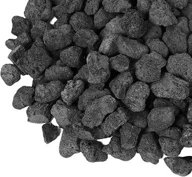 GASPRO 10 lb Large Lava Rocks, 0.8-1.2 Inch, Ideal for Outdoor Fire Pits, Indoor Fireplaces with Propane and Natural Gas, Black