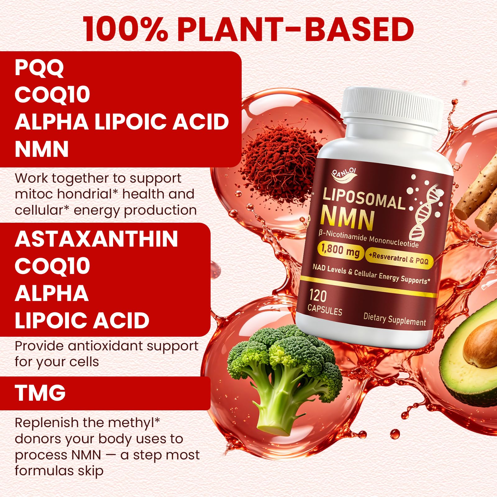 Liposomal NMN Supplement 1000mg Pure, Nmn Resveratrol Capsules, 120 Count — Amazon image 3