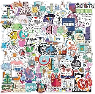 Laboratory Science Stickers 100 PCS Funny Experiment Stickers Waterproof for Teens Students Teachers for Water Bottle Laptop Computer Skateboard