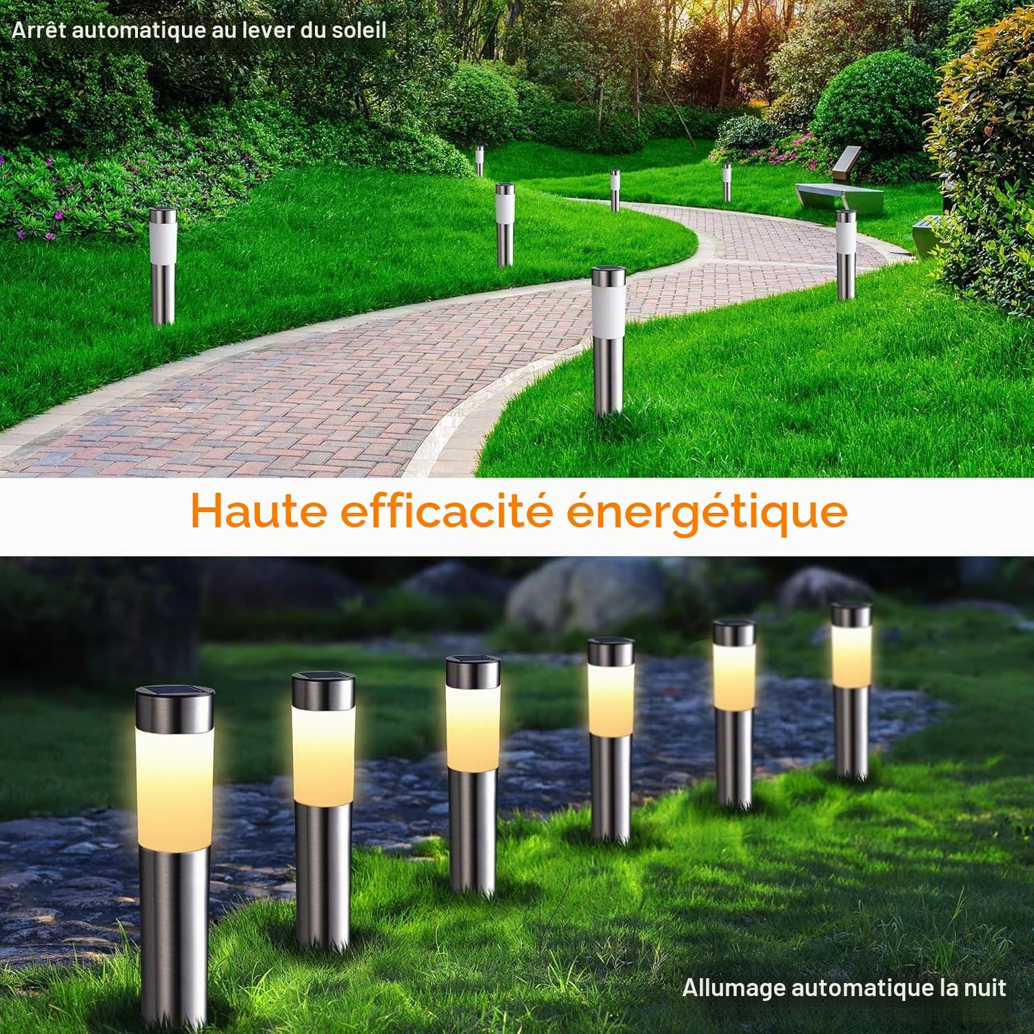 Joomer Lampe Solaire Exterieur Jardin Circulaire 4 Pièces Blanc Chaud