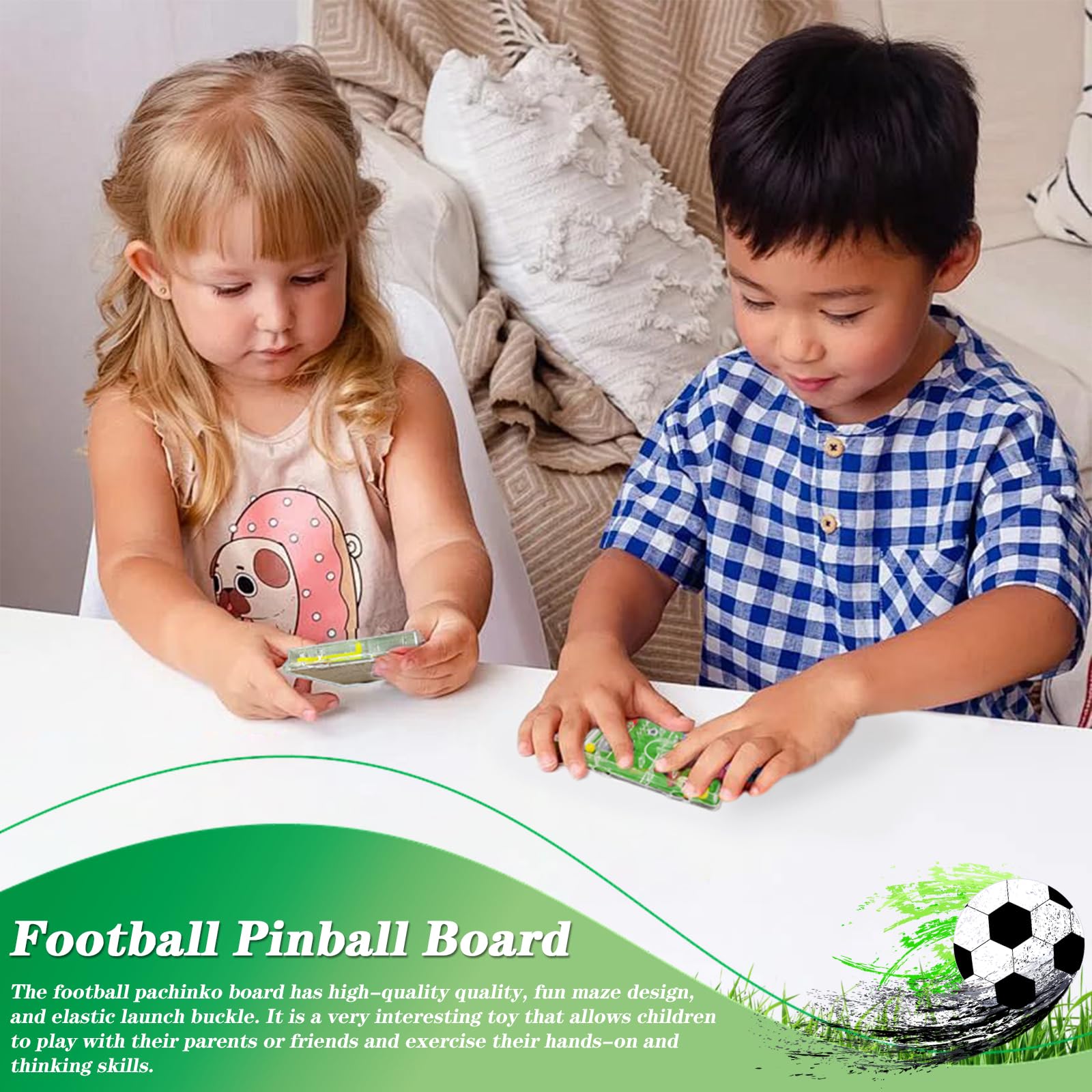 10 Juego de Pinball Fútbol, Juguetes Pinball ZoneYan, Mini Pinball para Niños, Pinball de Juguete, Juego de Paciencia de Fútbol, Fiesta de Cumpleaños para Niños, Juguetes Educativos para Niños