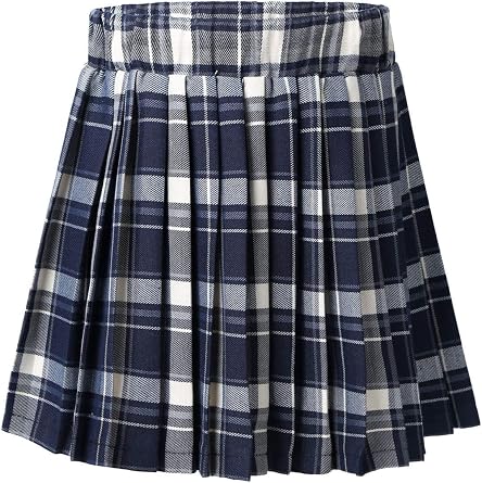 Freebily Big Girls Classical Pleated School Uniform Bowknot Dance Tutu Skirt Scooter Dress with Hidden Shorts