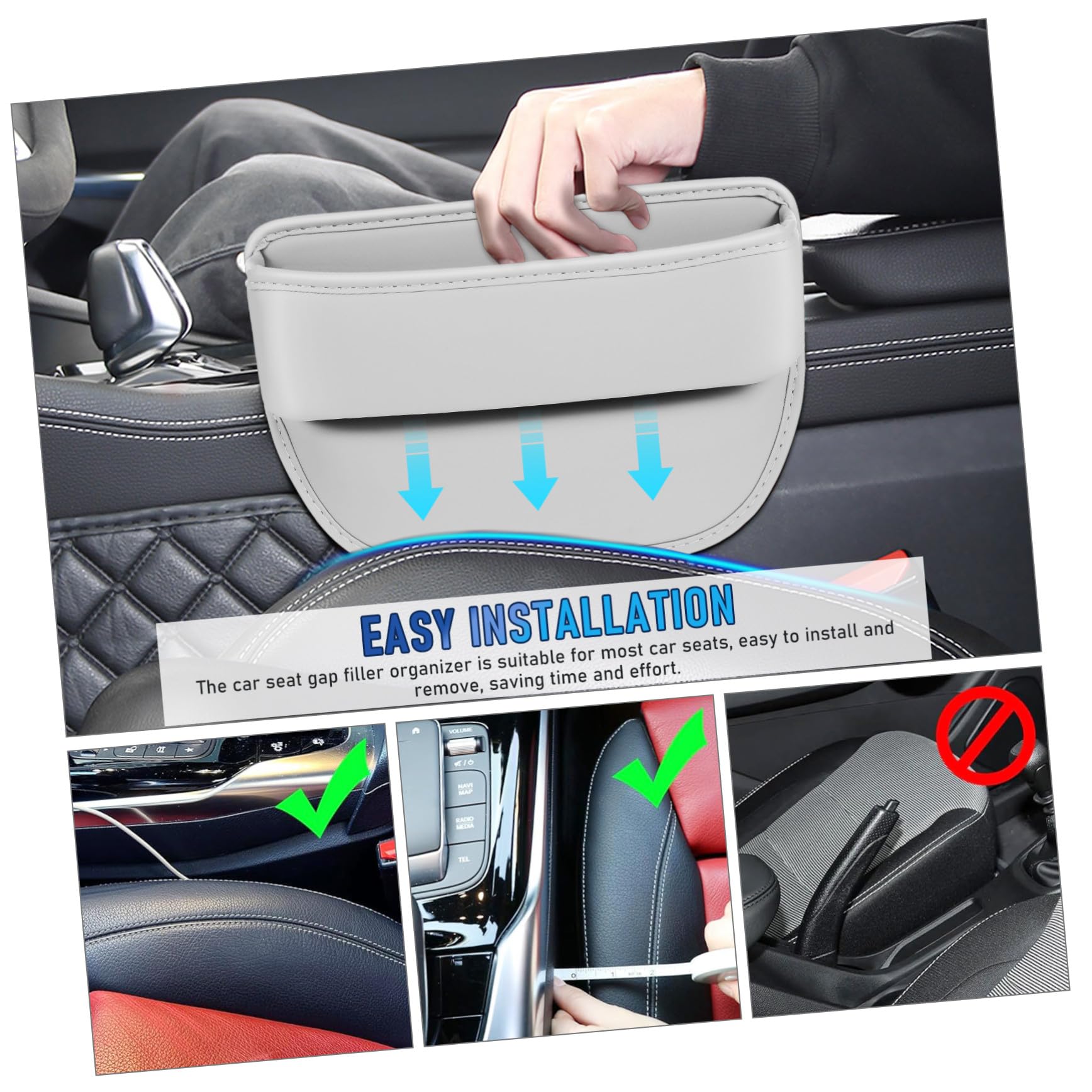 Hemobllo 2 piezas Organizador para Coche Resistente Relleno para Huecos de Asiento Almacenamiento y Multifuncional para Teléfono y Snacks Unidades