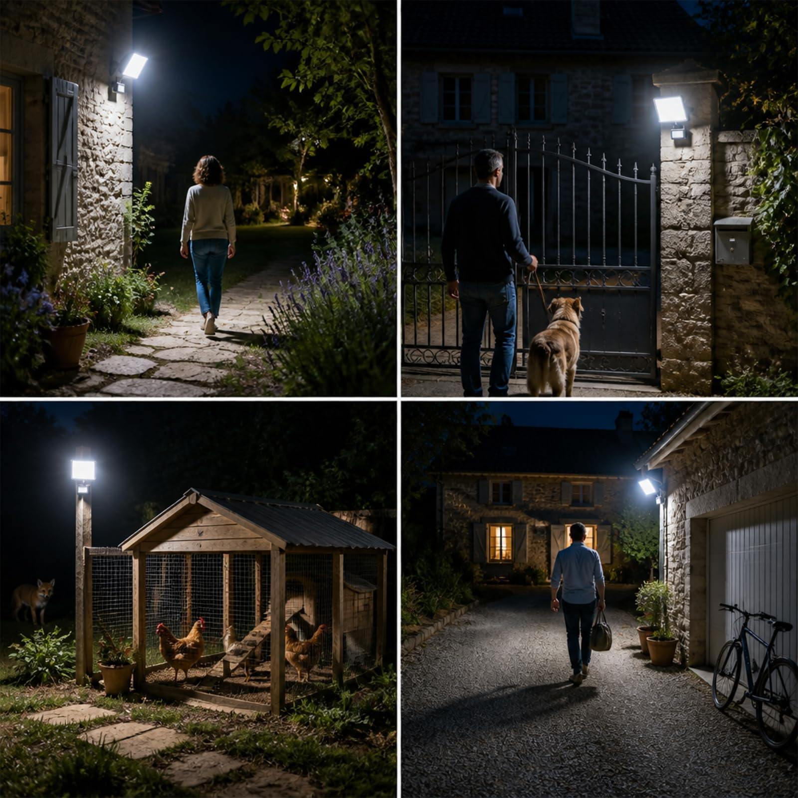 Projecteur LED Extérieur avec Détecteur,2 Pieces 50W 5000LM