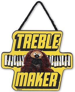 Disney Muppets Treble Maker Hanging Wood Wall Decor | Fun Rowlf the Dog Music Sign for Bedroom or Classroom