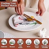 Vista 4 de Maison d' Hermine Juego de 4 servilletas de tela 100% algodón reutilizables para uso diario, servilletas cuadradas lavables para cenas, fiestas