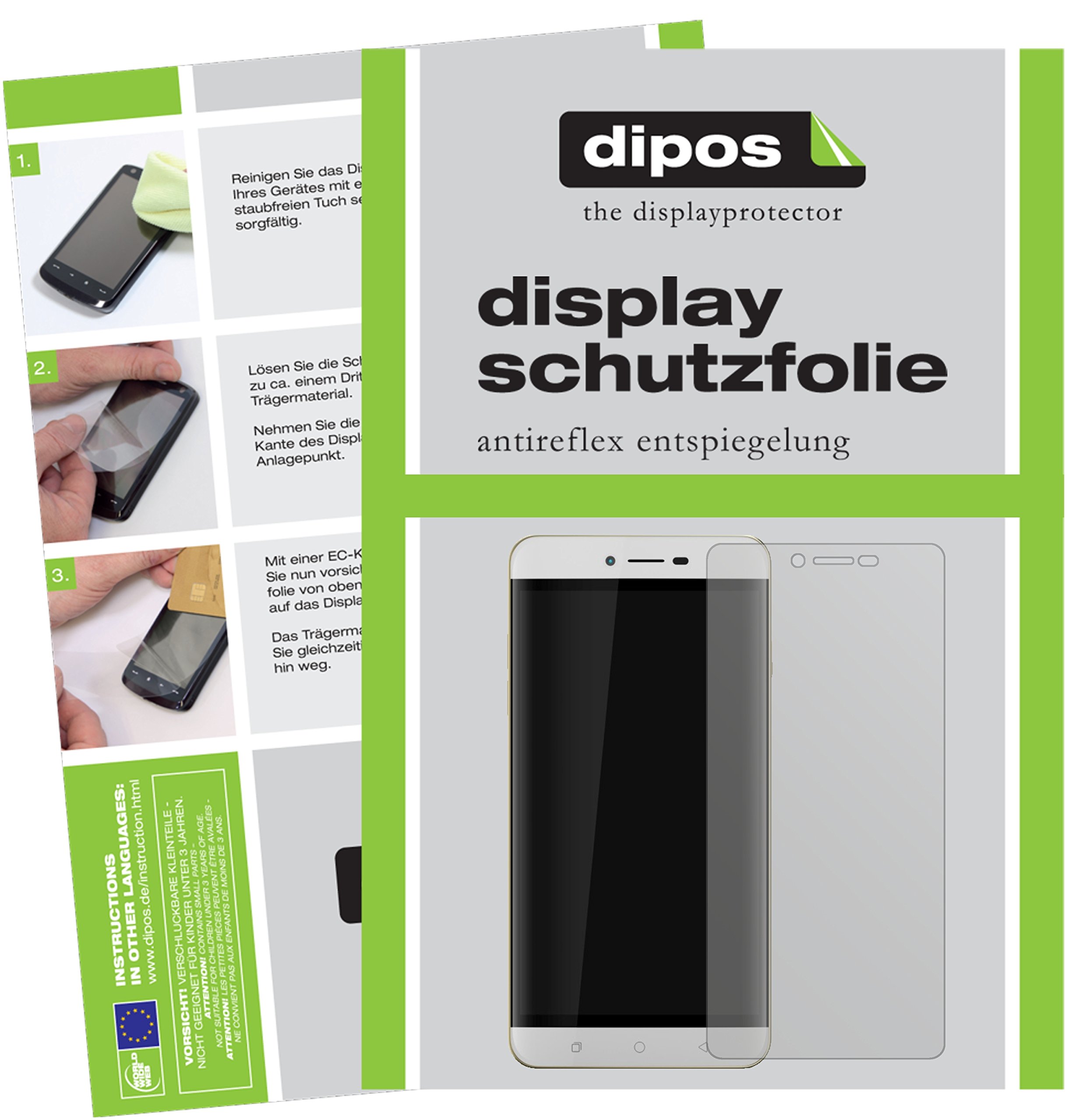 dipos I 2X Protector de Pantalla Compatible con Coolpad Modena 2 pelicula Protectora Claro