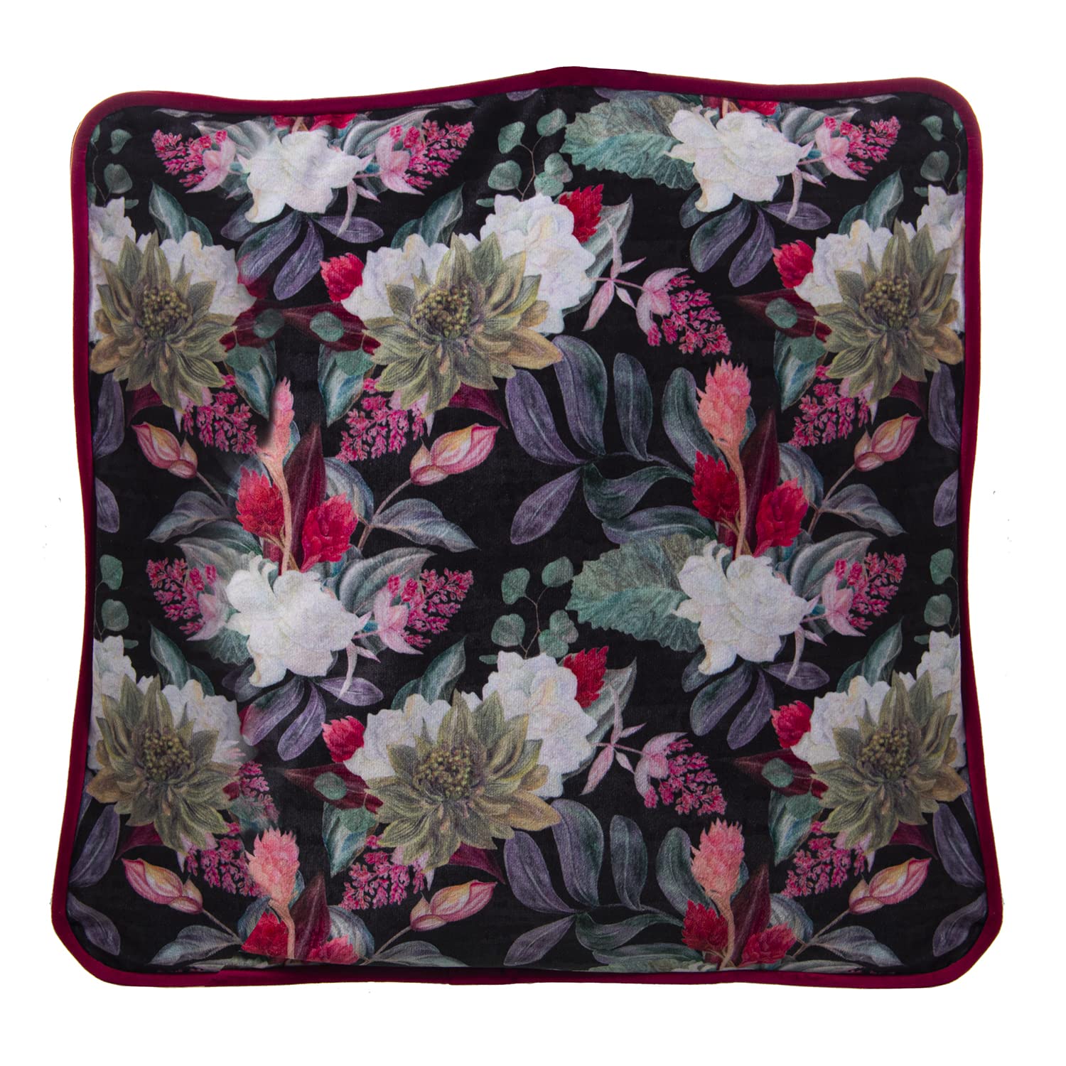 Coussin carré en velours fleurs 45x45 cm soulager dos canapé