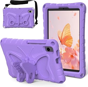 for Samsung Galaxy TAB A7 Lite 8.7" T220/T225/T2272020/2021/TAB A9 8.7" SM-X110/X115N2023 Butterfly Wings Kickstand Kids Girl Tablet Case EVA Material Case for TAB A 8.0" T290/T2952019 Violet