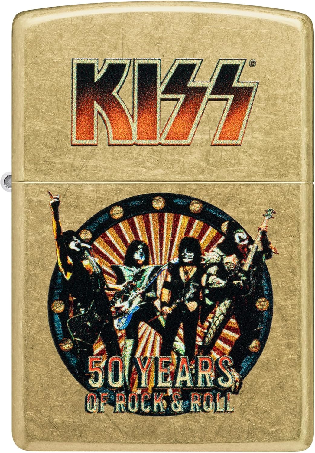 Zippo KISS 50 Years Design Street Brass Pocket Lighter
