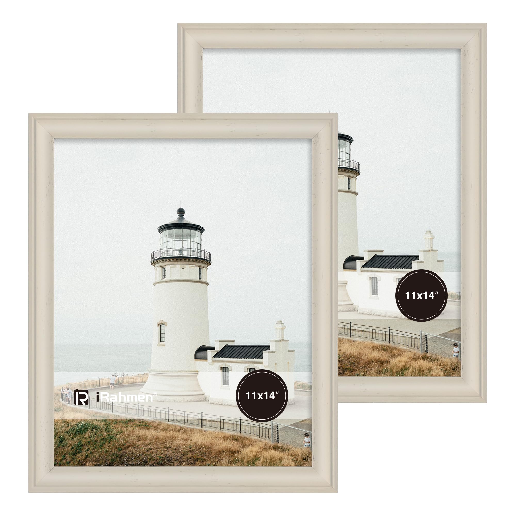 iRahmen2 Pack 11x14 Picture Frame with High Definition Glass Rustic Photo Frames for Desktop Display and Wall Mounting (IR-US001-BW-P11x14)……