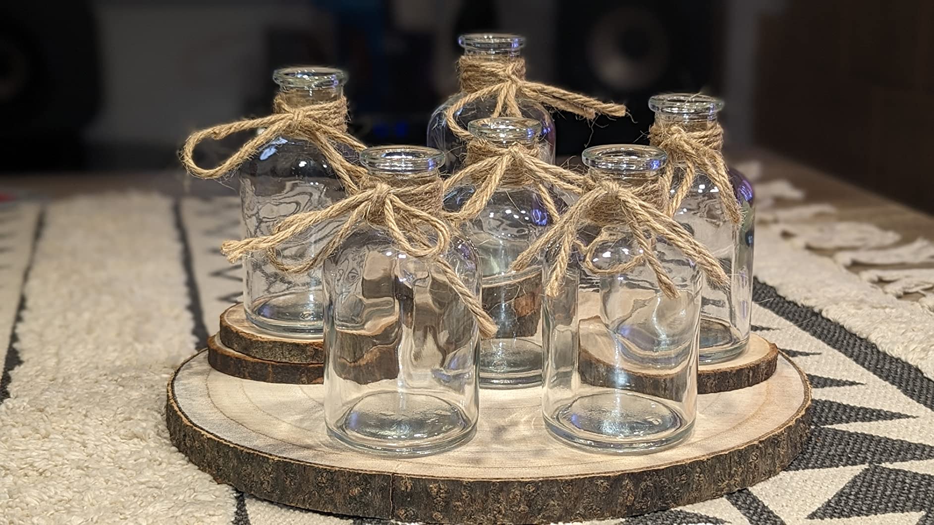 12er Set Glasvasen Rund - Kleine Vasen Für Tischdeko Hochzeit | Transparente Mini Vasen Für Blumen