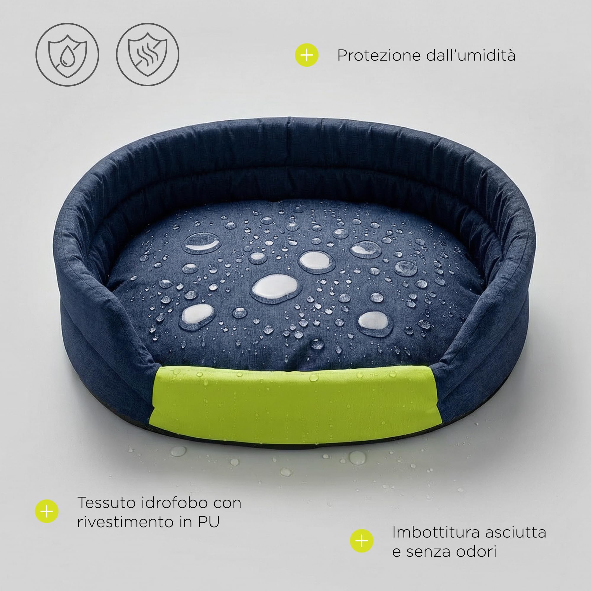 Arita Cuccia Impermeabile da Interno per Cani | Materasso senza Bordi, Rivestimento PU Idrorepellente, Fondo Antiscivolo, Leggera, Lavabile a 30°C, Taglie S, M e L