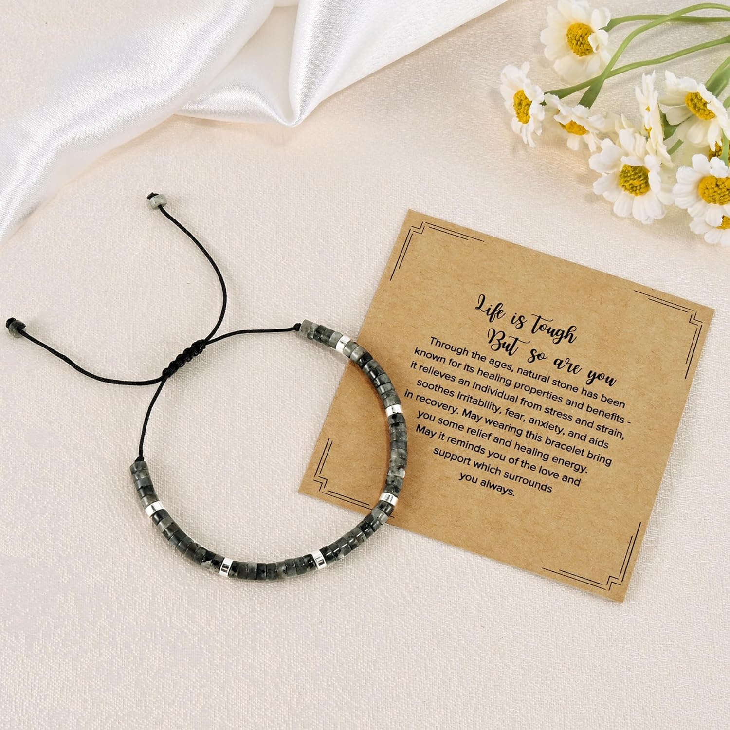 VIBILIA Get Well Gifts for Women, Inspirational Gifts Natural Stone Healing Bracelet, Thinking of You Encouragement Strength Bracelets for Women on Birthday Valentine's Day Easter Mother's Day - Image 6