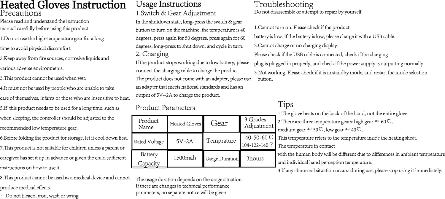 Heated Gloves for Men Women Electric Heated Gloves Touchscreen Gloves Heated Winter Hand Warmer for WorkCold Weather Motorcycle Skiing Snowboarding Hiking etc