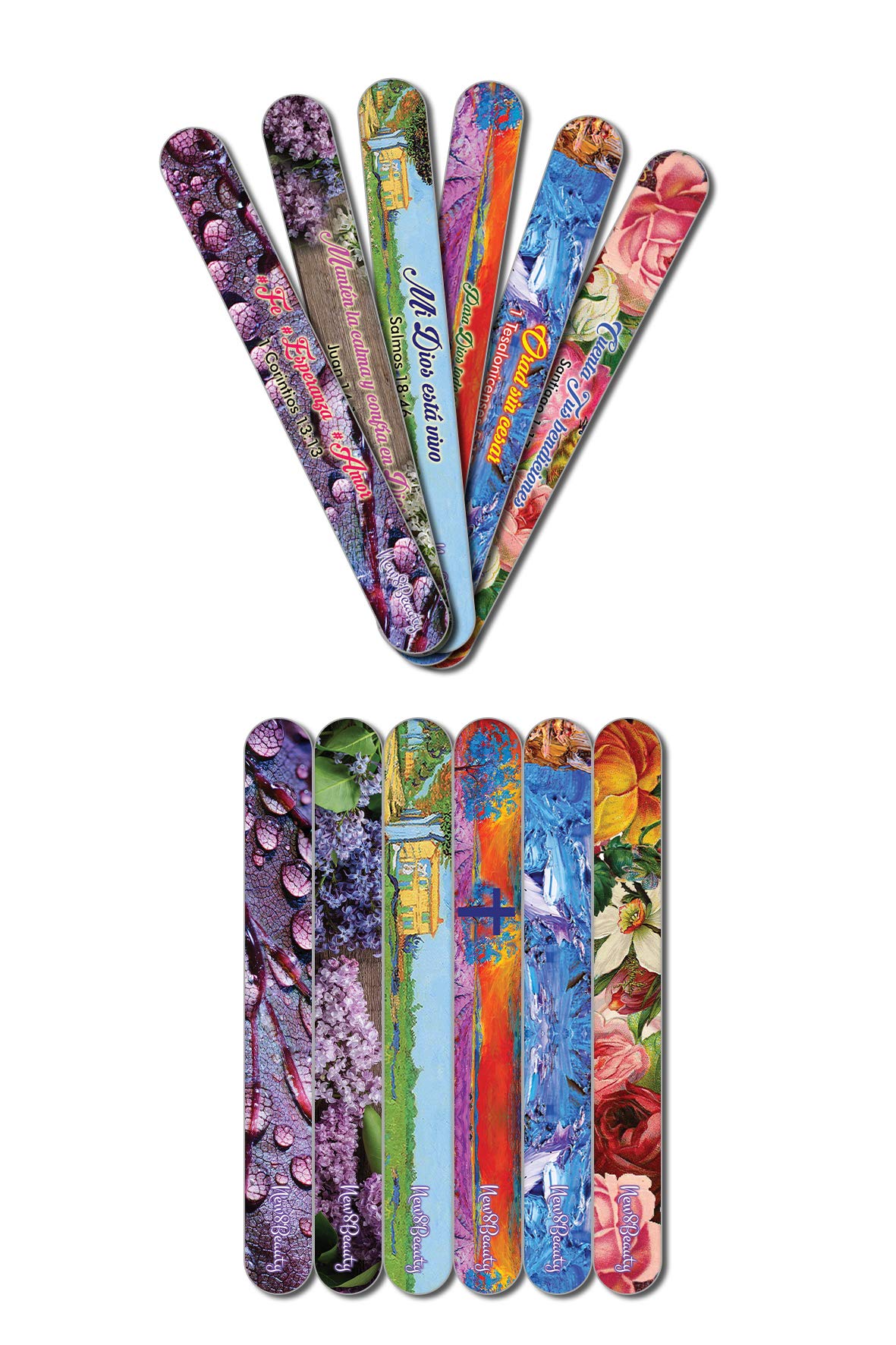 Español Cristiano lima de cartón - amor de la esperanza (12-Pack) - Profesional lima de uñas Set - 150/150 Grit - embutidoras de la media de calidad Premium Ideas de regalos para mujeres y hombres