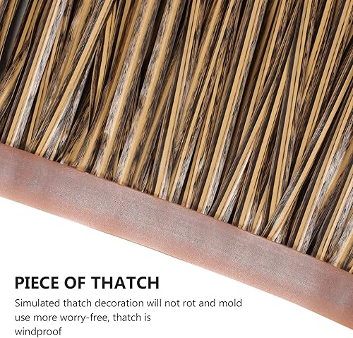 Miniatura 5 de Yardwe Rollo de 2 carillones de viento para colgar Tiki Hut de paja artificial, panel de paja artificial, techo de paja ciega, paja de palma