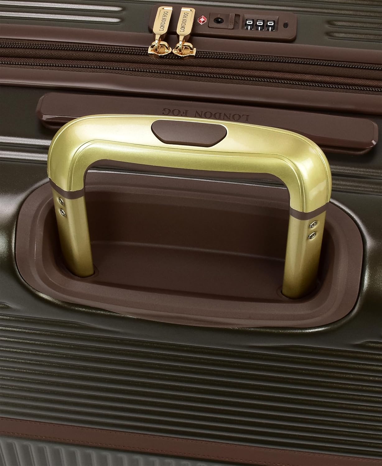 London Fog Brentwood IV 20" Expandable Spinner Carry-on Hardside, Sedona Bronze