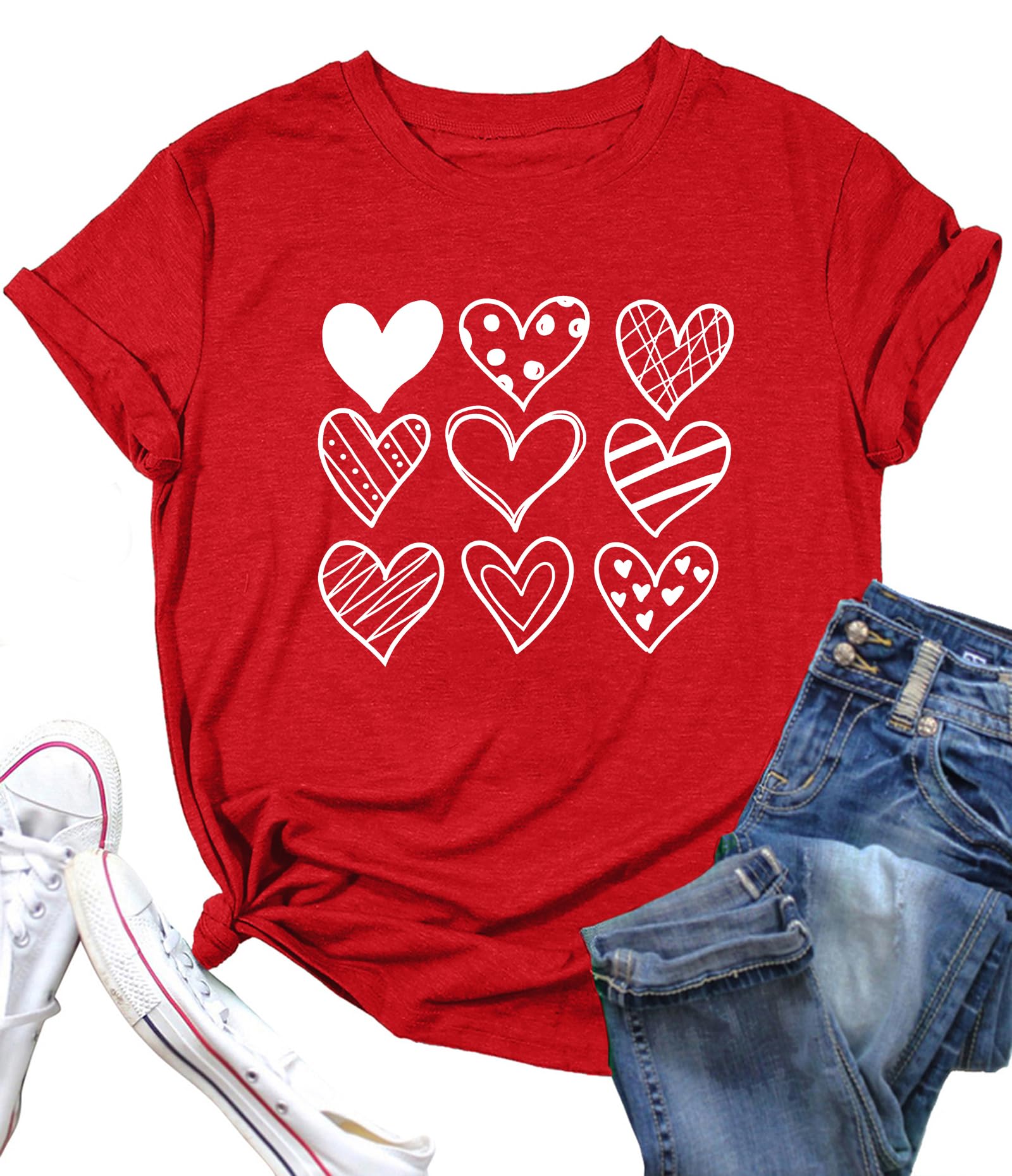 Summer Clearance! Fatuov Valentine Shirts For Women Clearance Under $5...