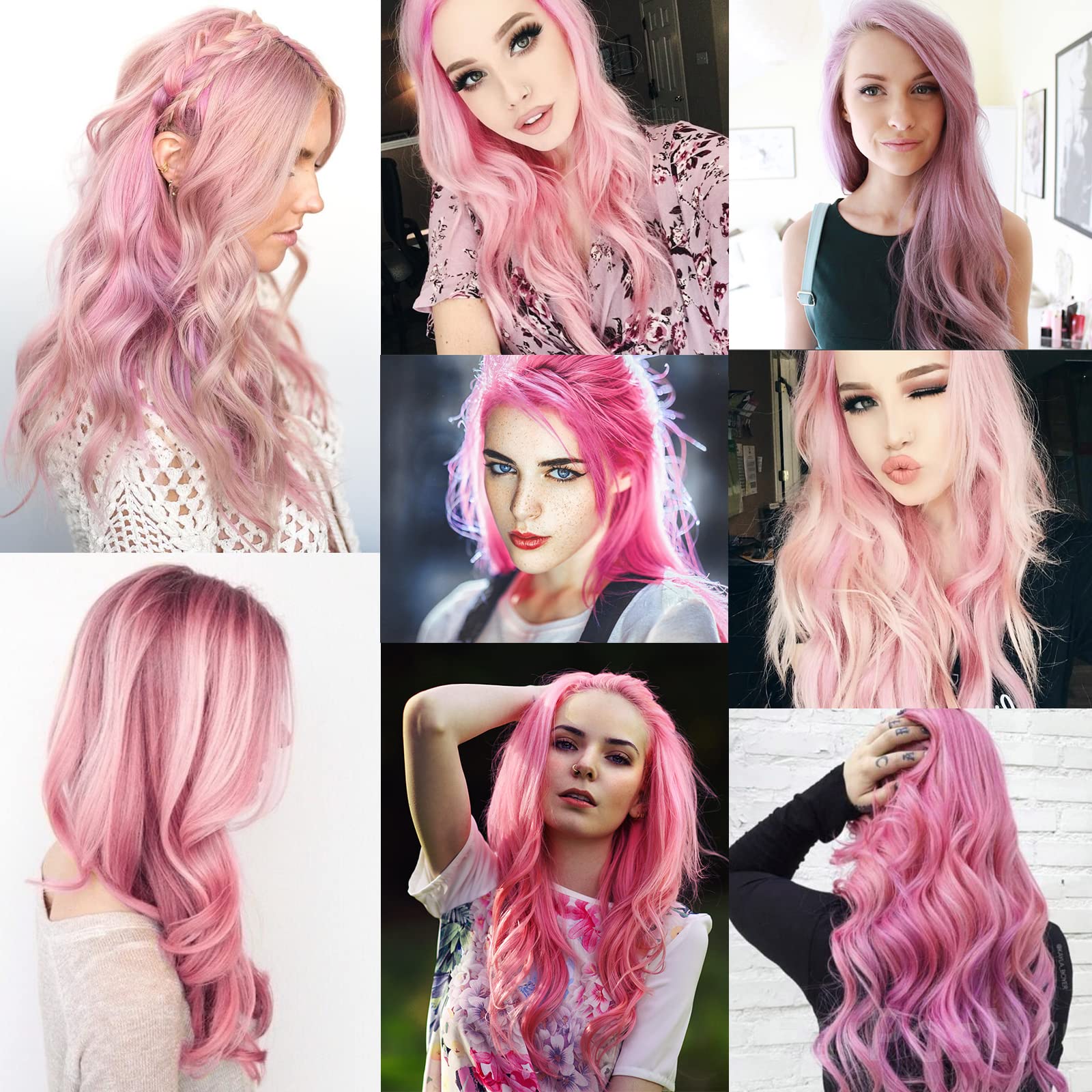 COPY - COPY - Sarla Full Head Party Highlights Clip on in Hair Extensions Pink … Amazon.com : SWACC 7 Pcs Full Head Party Highlights Clip on  main image 2