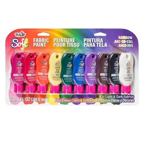 Tulip Soft Fabric Paint, Permanent Fabric Paint for Clothes, Rainbow