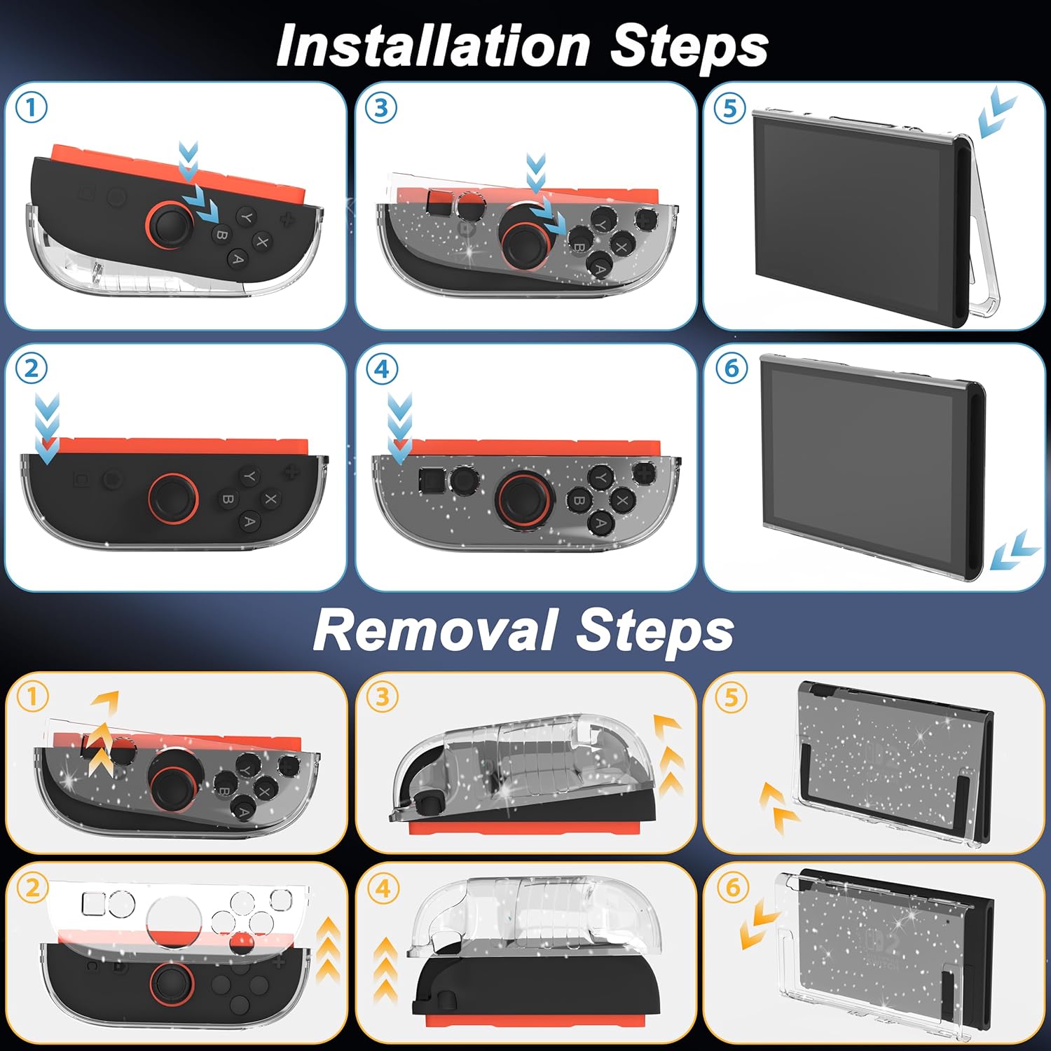 TIKOdirect Clear Dockable Case Compatible with Nintendo Switch 2(2025), Slim Protective PC Case for Joy-Con Grip Cover, Hard Shell with Anti-Scratch and Shock-Absorption, Clear - Image 7