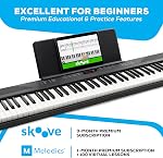 Alesis 88 Piano clavier avec 480 Des sons, des haut-parleurs, USB MIDI, Carry-Bag, Stand, Casques, Pédales et leçons de piano pour débutants
