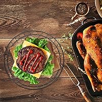 Vista 2 de Veemoon Cesta ovalada de alambre de metal: 2 cestas de alimentos reutilizables para servir recipientes decorativos para sándwich para almacenamiento