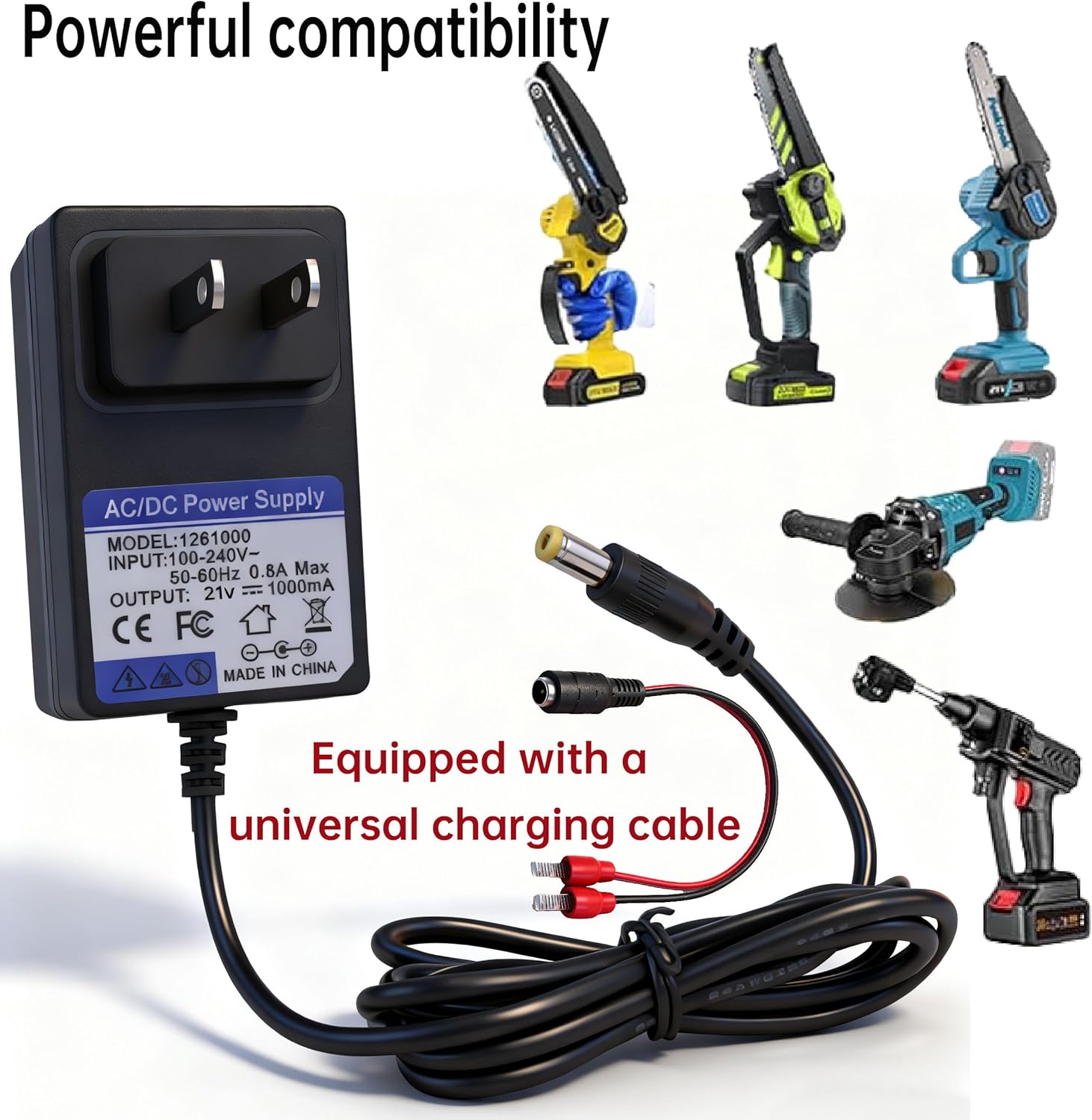 21V 1A Mini Chainsaw Battery Charger, Power Tools Lithium Battery Charger,for Seyvum/O-Conn/Aker/Saker Mini Chainsaw Hand Drills Electric Wrenches Screwdrivers - Image 3