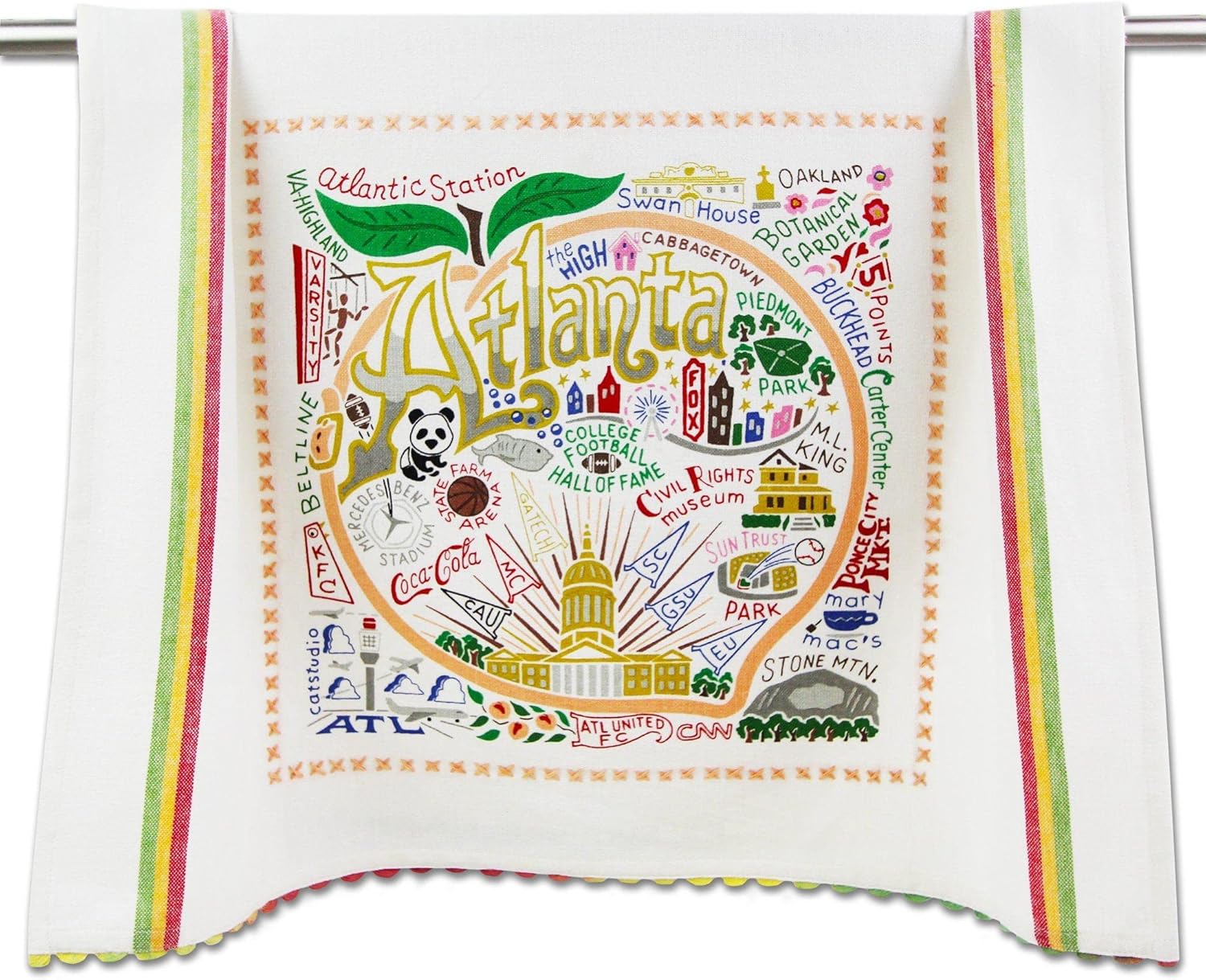 Catstudio Atlanta Dish Towel - U.S. State Souvenir Kitchen and Hand Towel, Perfect Tea Towels for Georgia Lovers, Travel Souvenir, Housewarming Gifts, Couple Gifts