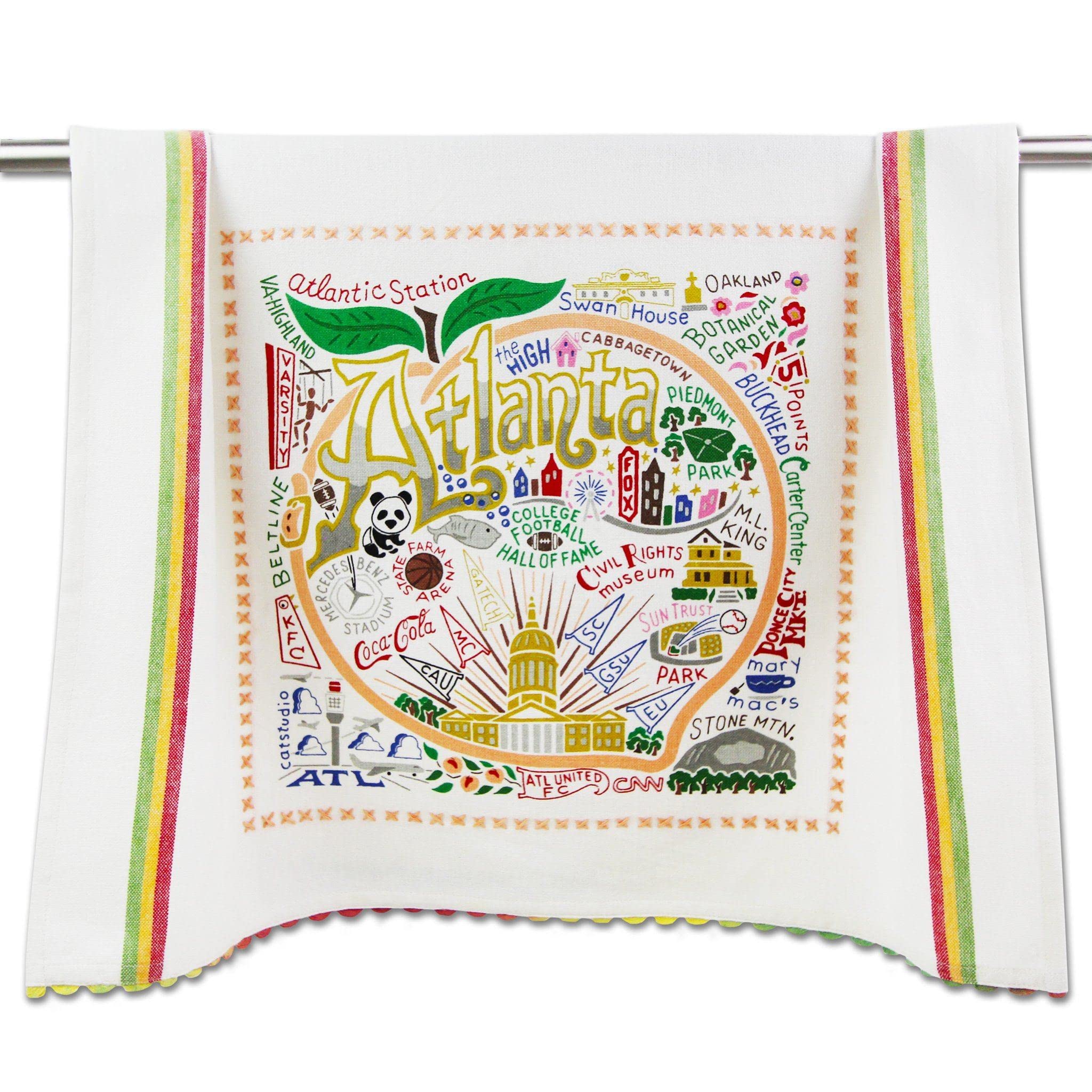 Catstudio Atlanta Dish Towel - U.s. State Souvenir Kitchen And Hand Towel, Perfect Tea Towels For Georgia Lovers, Travel Souvenir, Housewarming Gifts, Couple Gifts