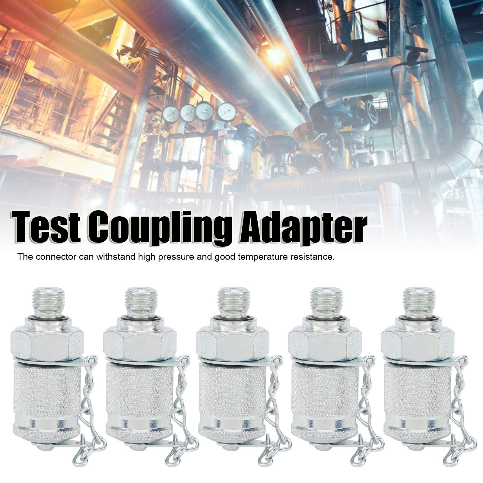 Kit de 5 acoplamientos para Prueba de presión hidráulica, Adaptador para Prueba de presión hidráulica, para acoplador Serie PT/PPT (M10x1)