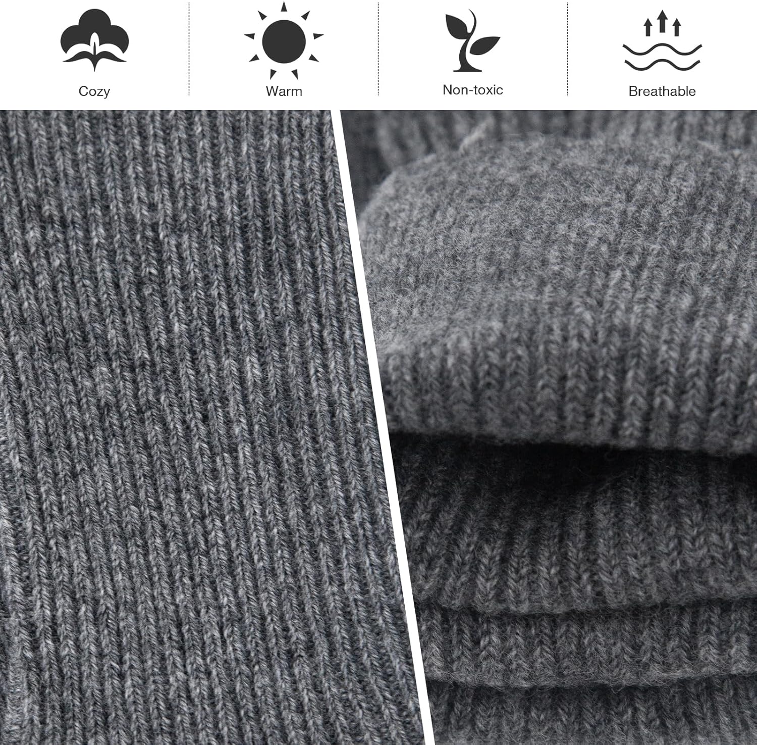 MissShorthair Cashmere Wool Socks 3-Pack for Women & Men Soft Warm Luxury Cashmere Wool Bed Socks for Winter Cozy Thick - Image 5