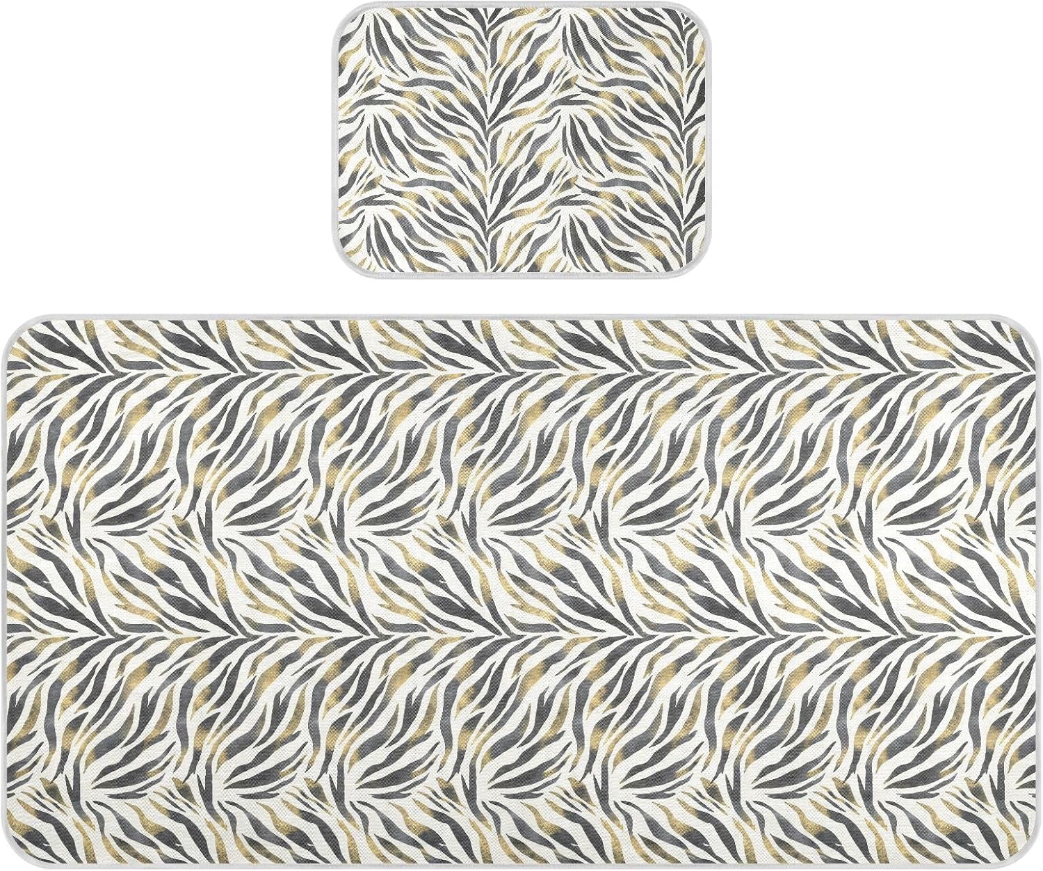 Baby Cooling Mat Zebra Print Ice Silk Breathable Mesh Summer Crib Mattress Pad with Pillowcase, Soft Cooling Sleeping Surface for Infant & Toddler, 52"x28"