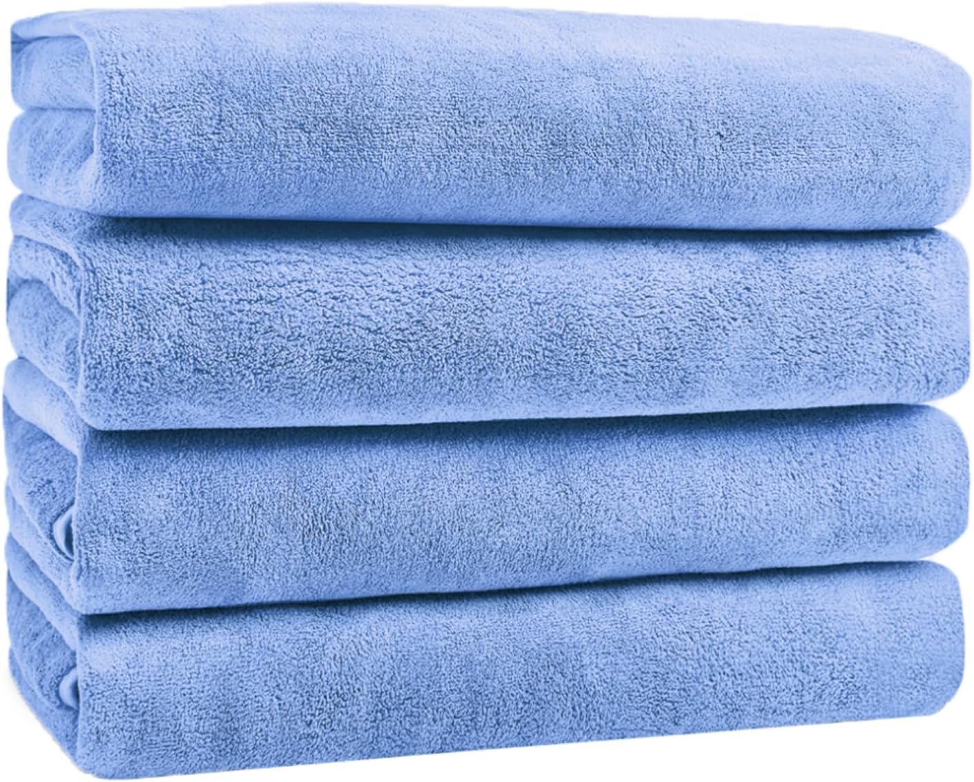 GraceAier Microfiber Bath Towels 4 Pack, 28x56 Inch Coral Velvet Quick Dry Towel Set, Highly Absorbent, Ultra Soft & Lint-Free for Bathroom, Gym, Travel and Swim